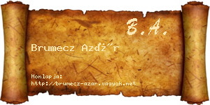Brumecz Azár névjegykártya